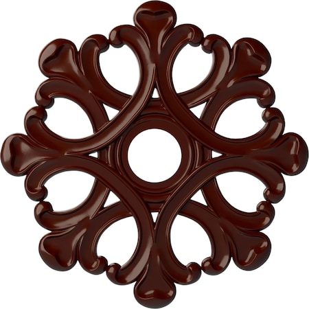 Ekena Millwork Angel Ceiling Medallion (Fits Canopies up to 4 3/8"), 20 7/8"OD x 3 5/8"ID x 1"P, Brushed Mahogany CM20ANBMF